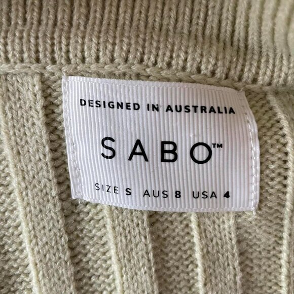 Sabo Nessi Sage Green Ribbed Button-Up Cardigan | Women’s Size Small (AUS 8 / US - Picture 5 of 7